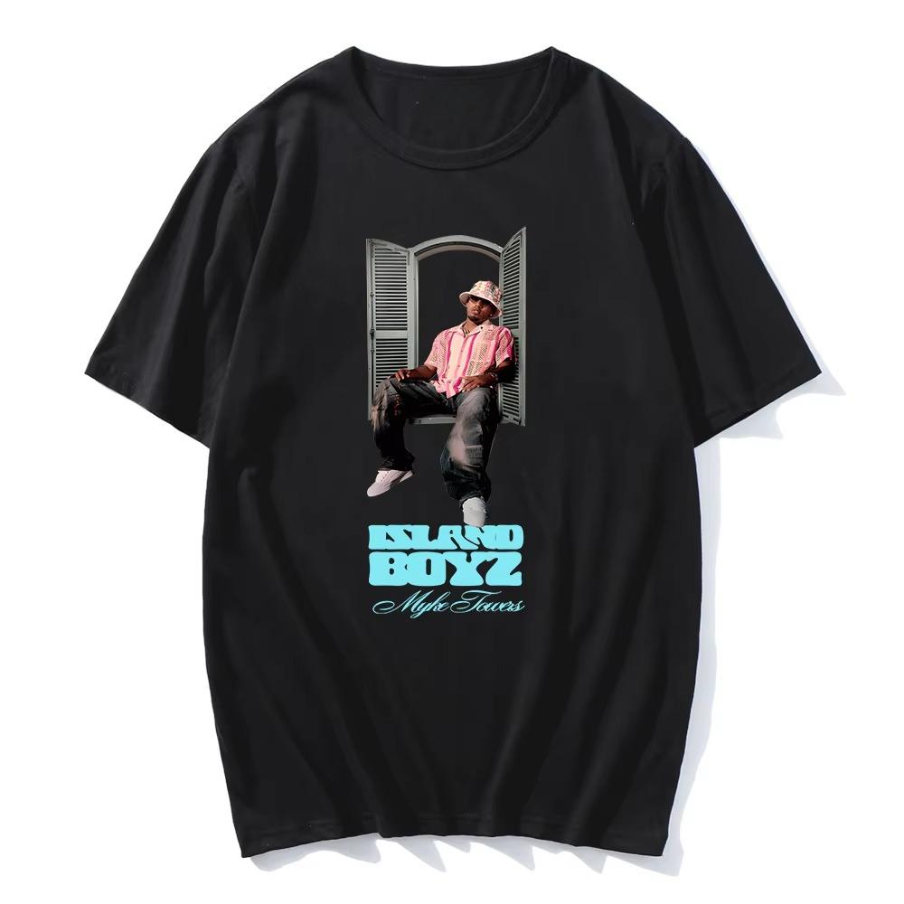 Rapper Myke Towers Graphic T-shirts ISLAND BOYz Men Women Fashion Hip Hop TShirt Comfort Cotton Tops Autumn and winter innerwear