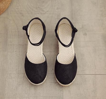 Heeled Sandals Women Wedges Espadrilles Summer Shoes Ladies Comfort Casual Closed Toe Sandal Pumps Heels Party Shoes Footwear