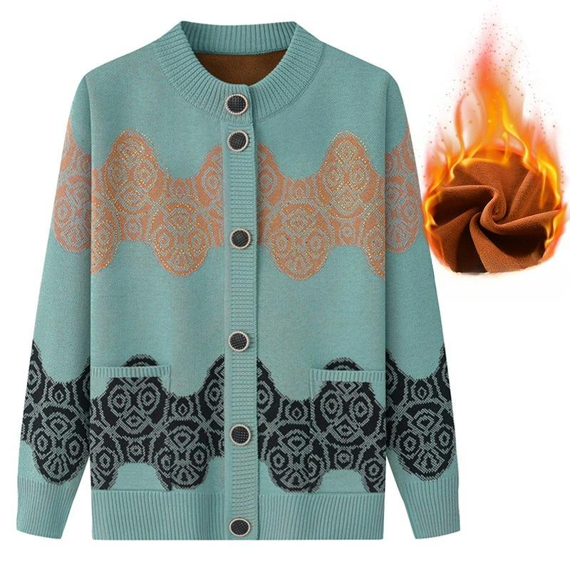 Veste Pull Femme Automne et Hiver Pull Épais en Velours Cardigan Haut Printemps