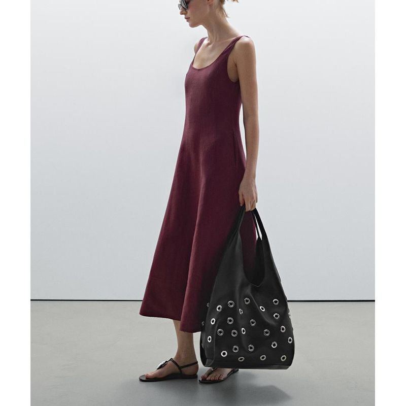 MD Spring/Summer New Arrival Women's Clothing French Style Casual Drape Long Linen Blended Vest Dress 6630586