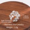 Stainless Steel Adjustable Open Ring - Colorfast Titanium Jewelry