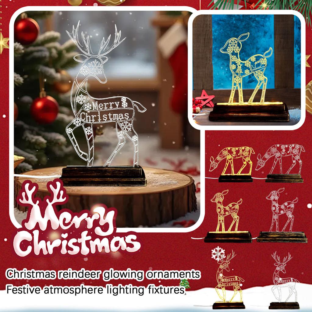 Christmas Deer Luminous Ornaments Festive Atmosphere Lighting Decorations