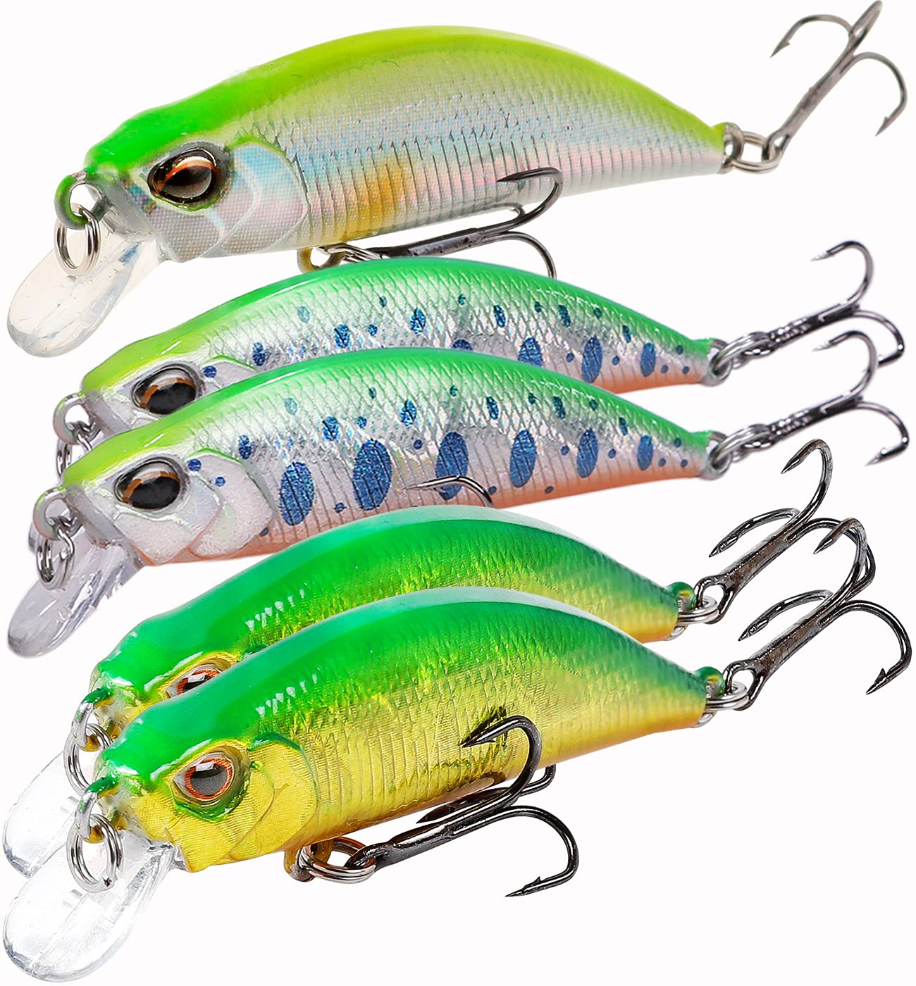 

CONTYU Mountain Stream Lure Trout Minnow Yamame Color of Set, Sinking, 50mm, 4.8g, Flat-Flying, (50mm/4.8g, C (Set 5))