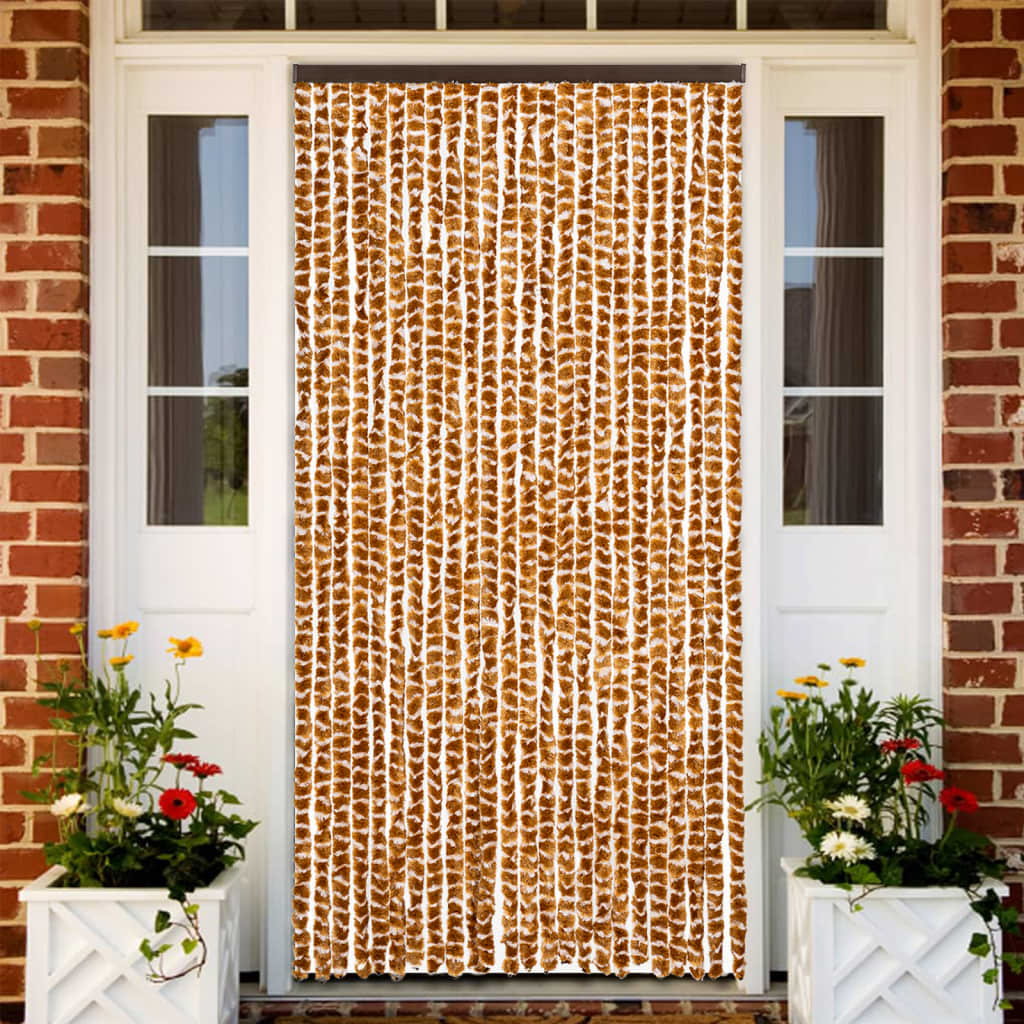 Vidaxl Insektenschutzvorhang, Ocker und Weiß, 100 x 230 cm, Chenille