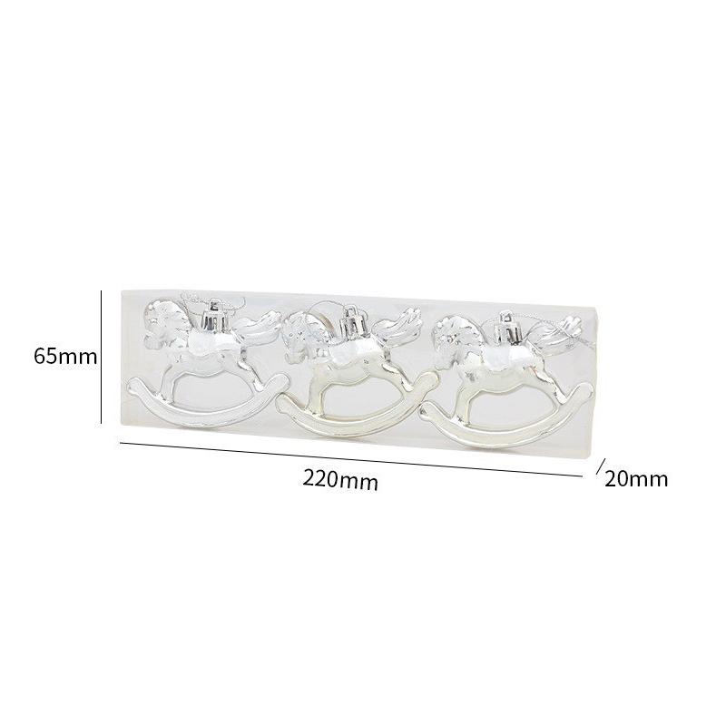 

3pcs/set Small Rocking Horse Ornament Christmas Animal Ornaments Christmas Pendant Rocking Horse Decor With Lanyard 2025 Navidad