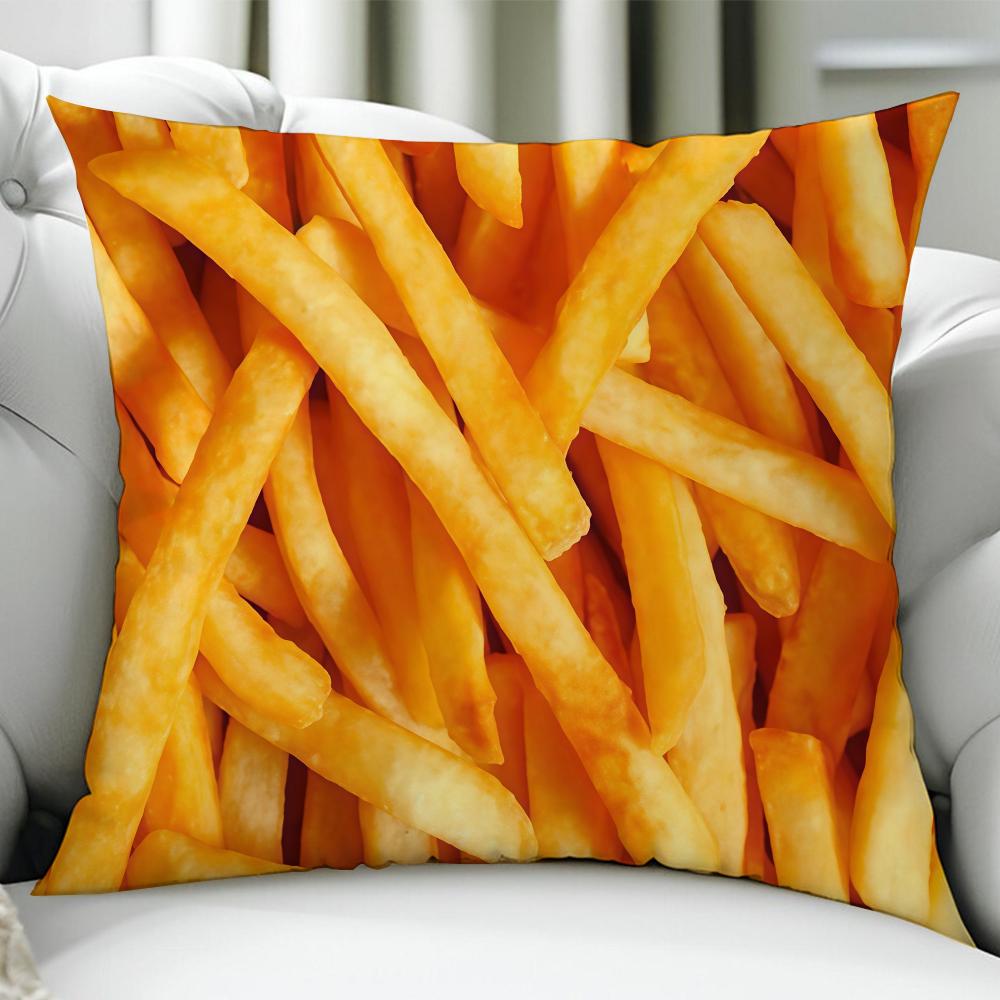 Fashion Cool Fries Cushion Cover Birthday Anniversary Gifts Double Sided Printed Zipper Cushion Cover Soft Skin Bedding