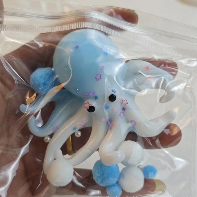 Squishy Glitter Octopus Squeeze Toy Slow-rising TPR Stretchable Toy Soft Realistic Fidget Gadget Stress Relief Decompression Toy for Kids Adults чистый белый