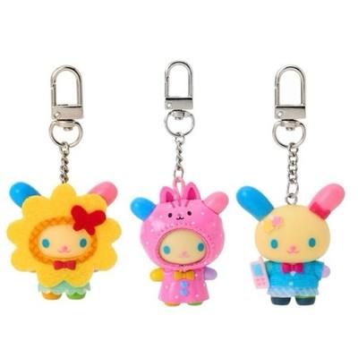 Sanrio UshaHana Chibitto Keychain Set 3 Raincoat Forest Friends Official Japan