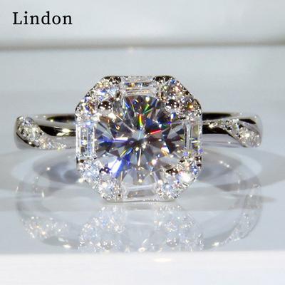 Lindon Classic Ring For Women With Round Shape Zircon Wedding Party Gift  Size 6-10
