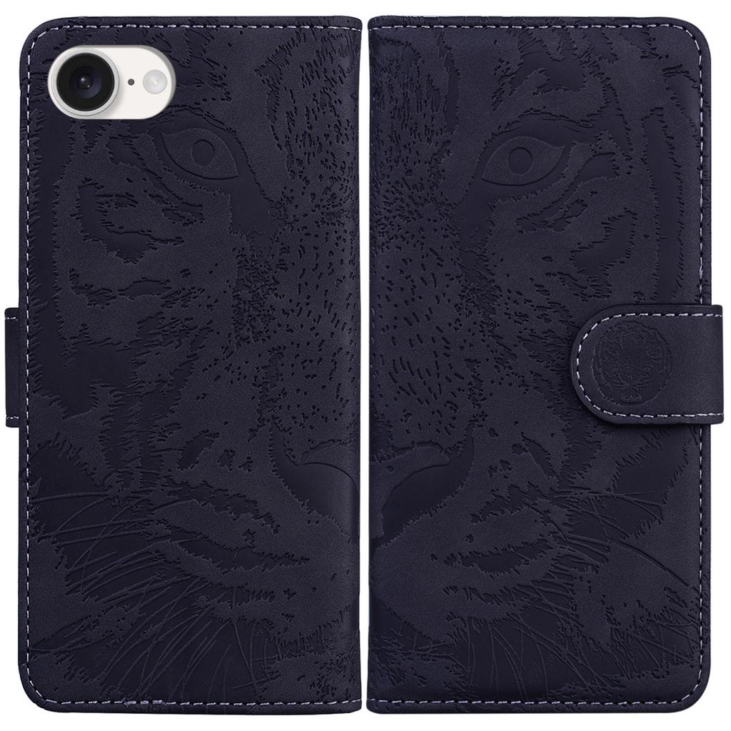 For iPhone 16e Case Wallet Style Tiger Pattern PU Leather Phone Cover