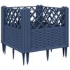 Plant Box with Ground Spikes Blue Grey 43.5 x 43.5 x 43.5 cm PP