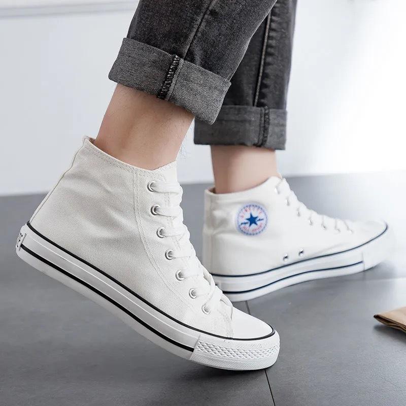 Men's shoes high-top canvas shoes men's spring and autumn student couple Korean version retro Harajuku tide board shoes women's shoes