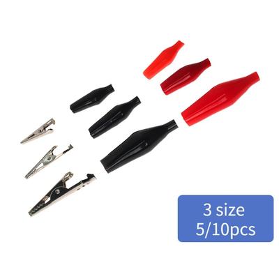 5/10PCS Insulation Metal Alligator Clip Electric Test 35*45mm//28*35mm/24*28mm  5A Small Medium Large Red Black Crocodile Clip