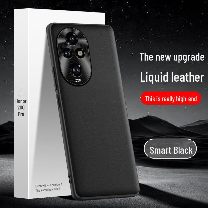 Honor 200pro Liquid Leather Case: Anti-Fall & Anti-Fouling Protection