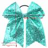 Large Size Sparkly Glitter Bows Shiny Sequins Dovetail Bow Sequins Hair Bows Elastic Hair Ties Pigtail Bows For Kid Girls