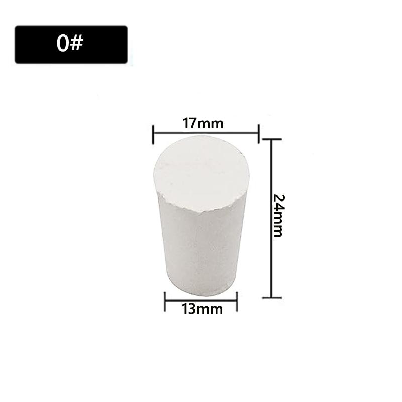 1~26pcs Lab Rubber Stoppers Solids White Tapered Plugs for Chemistry Flask Test Tube Alkali-Resistant Sealing Bungs 7