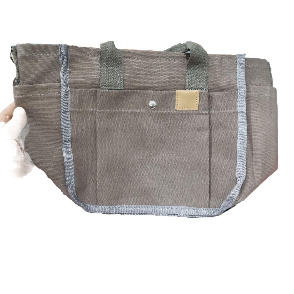 

Handheld Japanese Style Crossbody Bag Multi-pocket Solid Color Tote Bag Stroge Bag серый