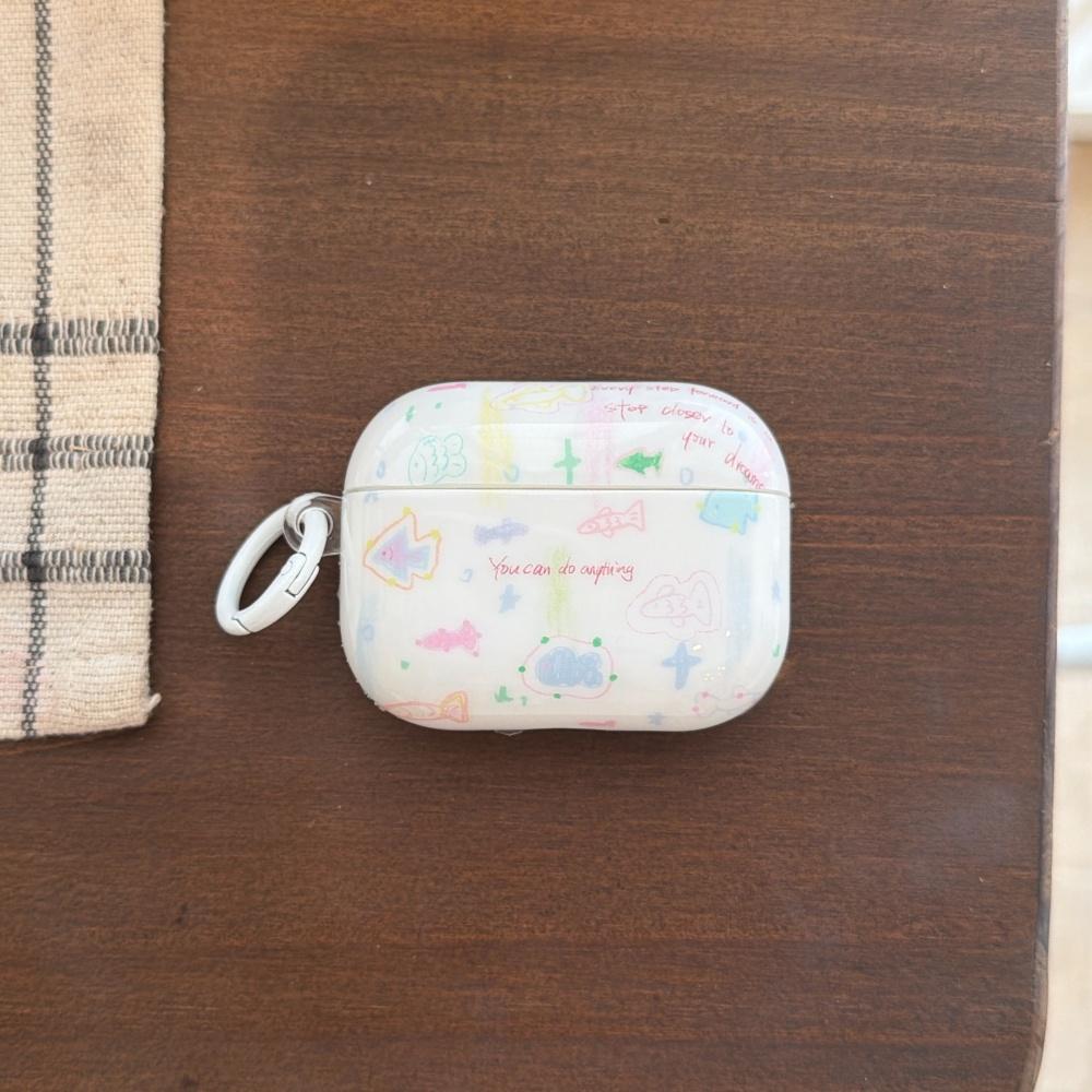 Cute Doodle Fish Star AirPods Pro 3 Case Cover for Apple AirPods 1 2 3 4 Wireless Bluetooth Earphone Shell