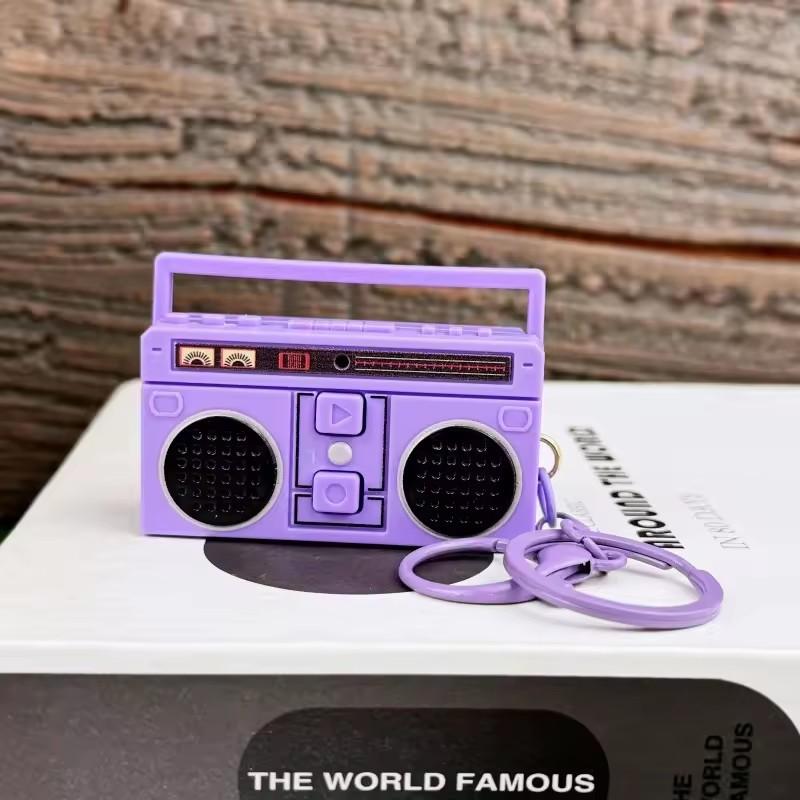 Nostalgic Mini Radio Recorder Keychain Nostalgic Vintage Mini Retro Radio Key Ring That Can Record Classical Funny Bag Ornaments