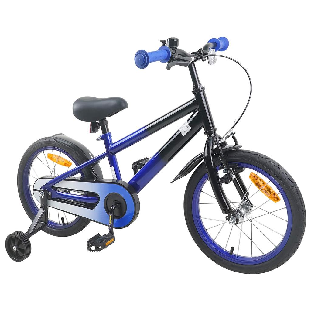 Kids  Bicycle 16 Inch for Ages 4 6 Blue and Black