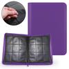 PAKESI Star Card Card File 9 Pockets Holds 360 Cards PU Leather Cover Card Sheet Collect Star Cards and Other Cards Star Card Collection File (Purple)