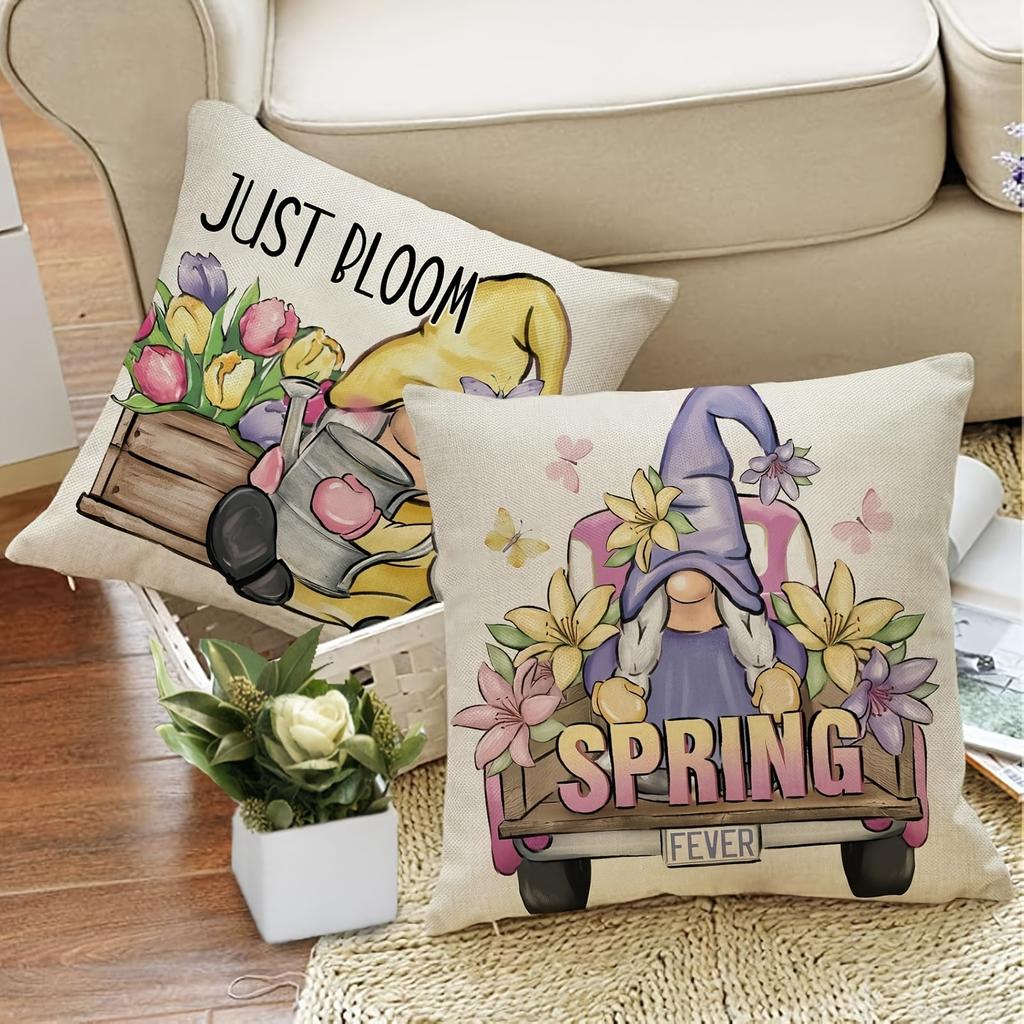 Nordic Dwarf Pattern Home Decor Pillowcase Bedroom Living Room Sofa Decoration Polyester Cushion Cover with Zipper
