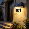 IP65 Waterproof Solar House Number Light Sturdy Outer Casing High-Transmittance Lampshade Solar Powered Wall Sconce