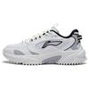 Li Ning Star Wind Slip Resistant, Abrasion Resistant, Breathable Low Top Sports Casual Shoes Men's White Black AGCT149-2