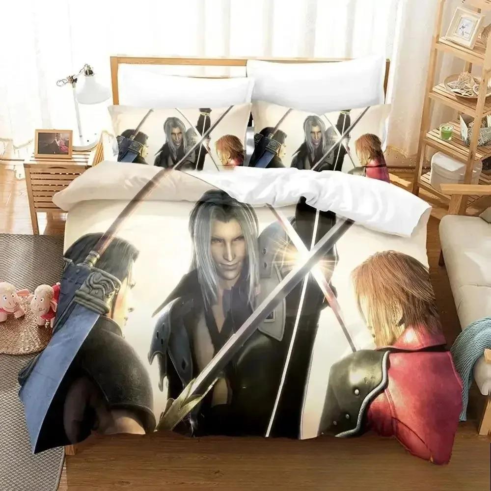 Jessica Chen Unisex Final Fantasy Bedding Set 3D Printed Suitable For Bedroom Duvet Cover Set With Pillowcases Kids Home Textile