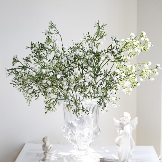 Artificial Gypsophila Flowers Maintenance-Free Faux Flowers Realistic Fake Flowers with Flexible Stems for Home Wedding Party Decor Flower Arrangement
