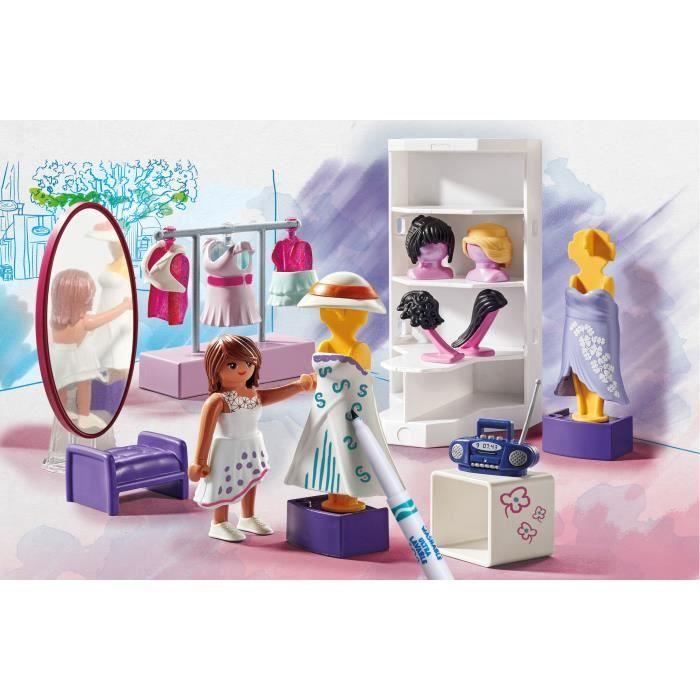 Playmobil color : atelier de styliste - playmobil - crée de nouvelles histoires à tes couleurs - mixte - 5 ans