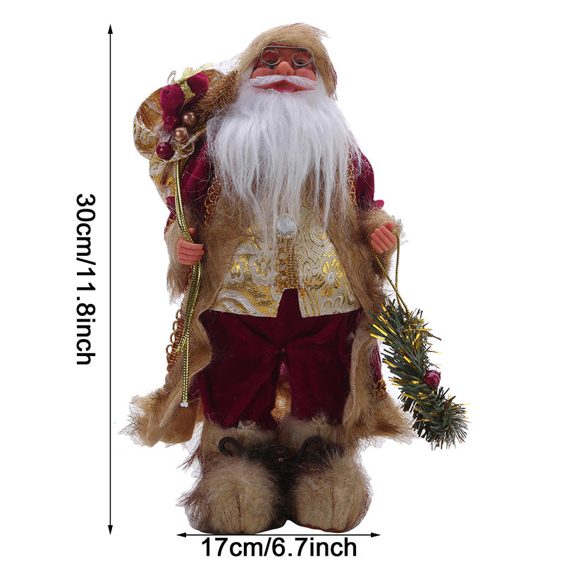 Creative Christmas Standing Figurine Ornaments for Xmas Decoration Festival Santa Claus Standing Decor