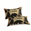 3pcs Cabin Duvet Cover Set, Duvet Cover, Digital Forest Bear Printing Bedding Set With Zipper, Soft Comfortable Duvet Cover