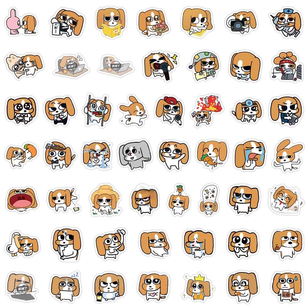 100 Cartoon Beagle Puppy Emoji Stickers for Journals, DIY Crafts, Phones, and Laptops
