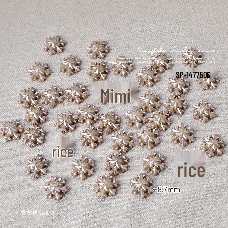 

White Snowflake Nail Art Accessories – 50pcs Resin Rhinestones for Christmas Nails