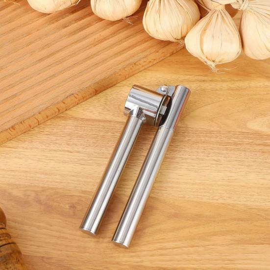 Stainless Steel Garlic Press Easy Squeeze Manual Mincer with Ergonomic Handle Rustproof Garlic Crusher for Kitchen Restaurant