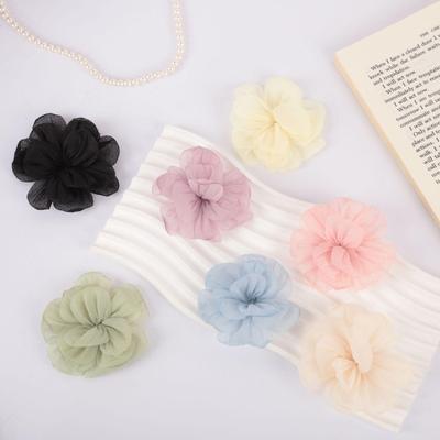 Korean Organza Burned Edge Camellia Hair Clip & Accessories