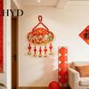 Copper Bell Door Charm Chinese New Year Decoration 2026 of The Horse Sign Traditional Wall Wealth And Happiness Ornament Hanging with Small Bells