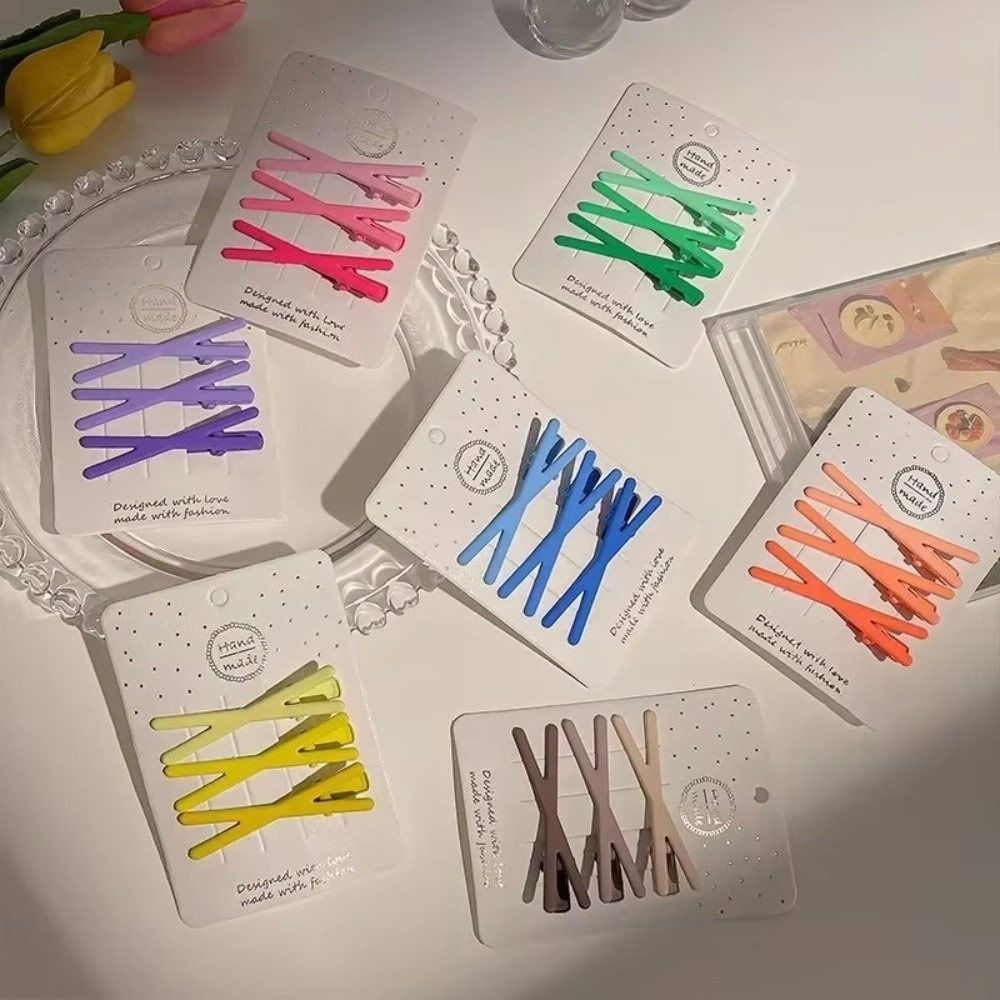 3Pc/Set Gradient Color Hair Clips Geometry Bang Clip Sweet Hair Accessories  Hair Styling