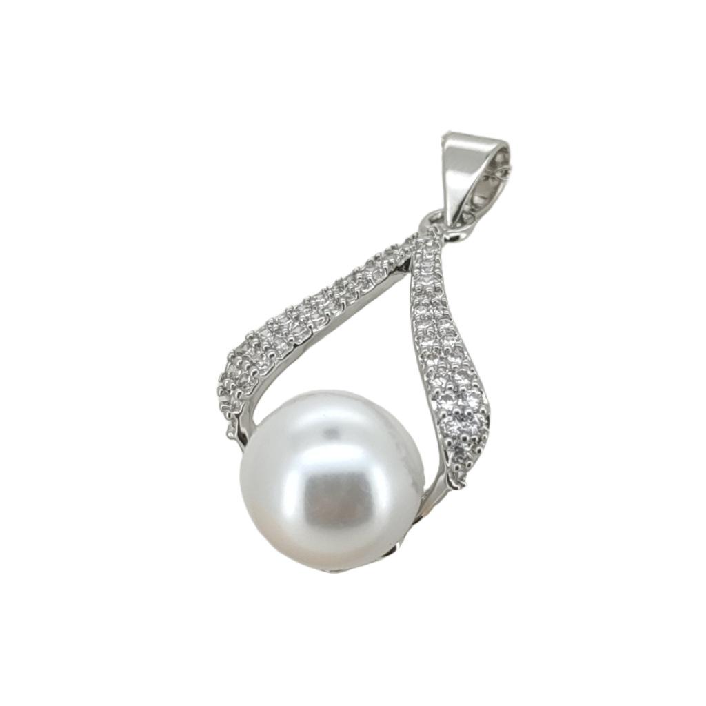 S925 Sterling Silver Pearl Water Drop Pendant Necklace - Elegant Niche Design