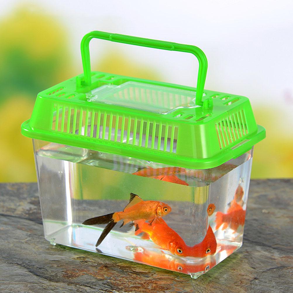 Acquario Portatile Acquario Portatile Scatola per Pesci Scatola Trasparente per Tartarughe Custodia per Criceti Viaggio all'Aperto Ciotole per Pesci C
