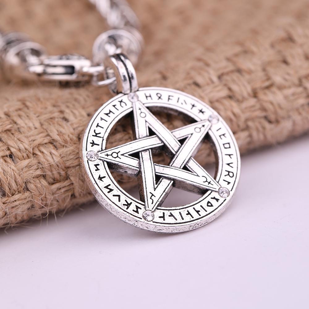 My Shape Viking Runes Supernatural Pentacle Pentagram Pendant Men Necklace Witch Protection Star Amulet Bracelets