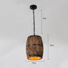 Vintage Retro Led Wooden Pandent Lamp Chandelier Industrial Creative Wine Barrel for Restaurant Bar Hot Pot Shop Indoor Fixtures