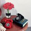 1 Piece of 1:12 Miniature Food and Play Scene Model, Mini Phone Model, Alloy Retro Rotating Phone, Doll House Furniture, Toys