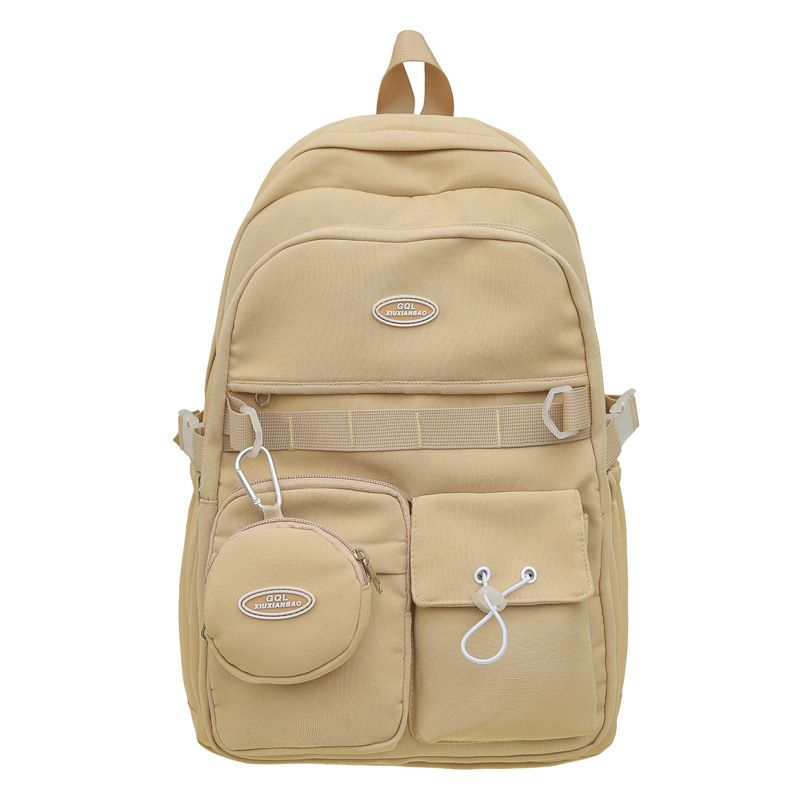 

Student Backpack Simple Large Capacity Sports Travel Backpack Junior High School Leisure Backpack Tutorial Bag One Size хакі