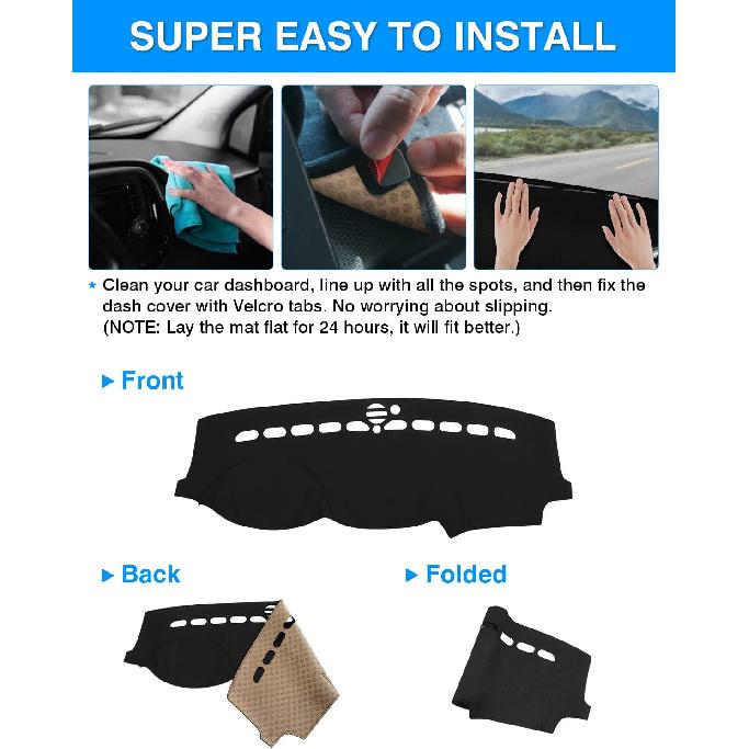 Cartist Dashboard Cover Mat For 2011-   Jeep Grand Cherokee Accessories Dash Cover Suede Dash Mat Sunshade Glare UV Rays Protector (NOT For Jeep