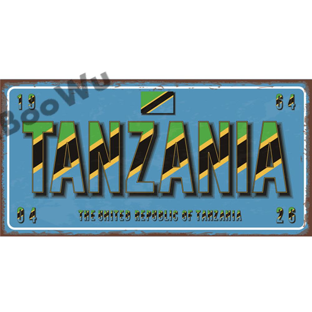African Countries Name & Flag Plate Poster Vintage Home Decor Retro Metal Tin Signs Pub Car Garage Wall Art Decoration