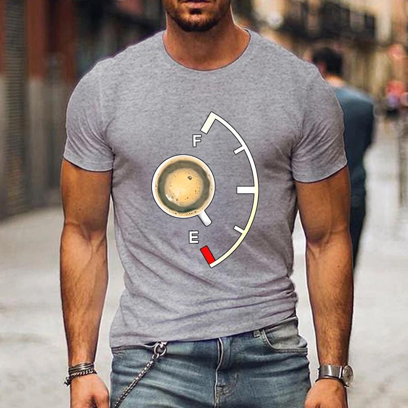 Coffee Speed Meter Print Graphic T Shirts for Unisex WoUnisex Clothing Short Sleeve O-neck T-shirts Coffee Lover Unisex's Street Wear Top