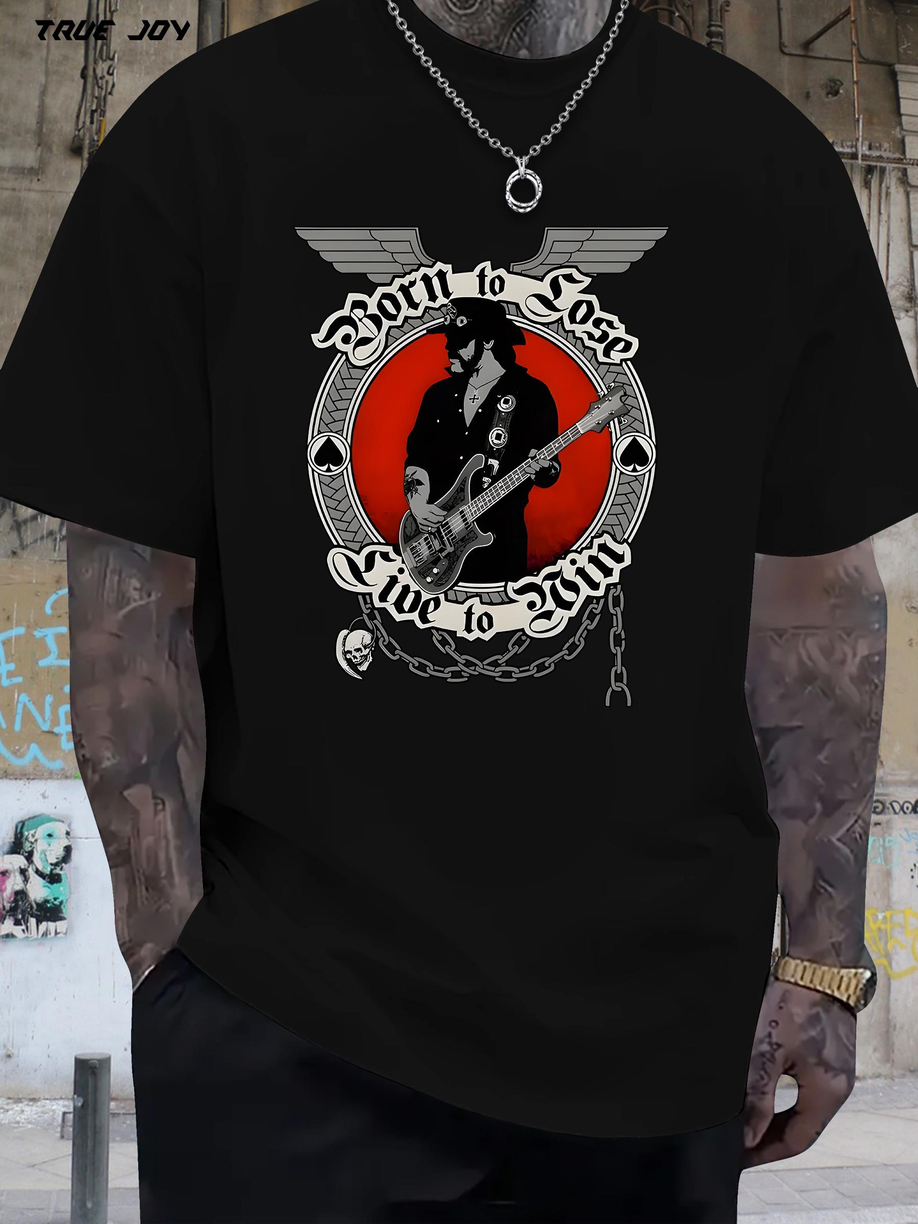 Casual Graphic T-shirt - Guitarist Print XXXXL