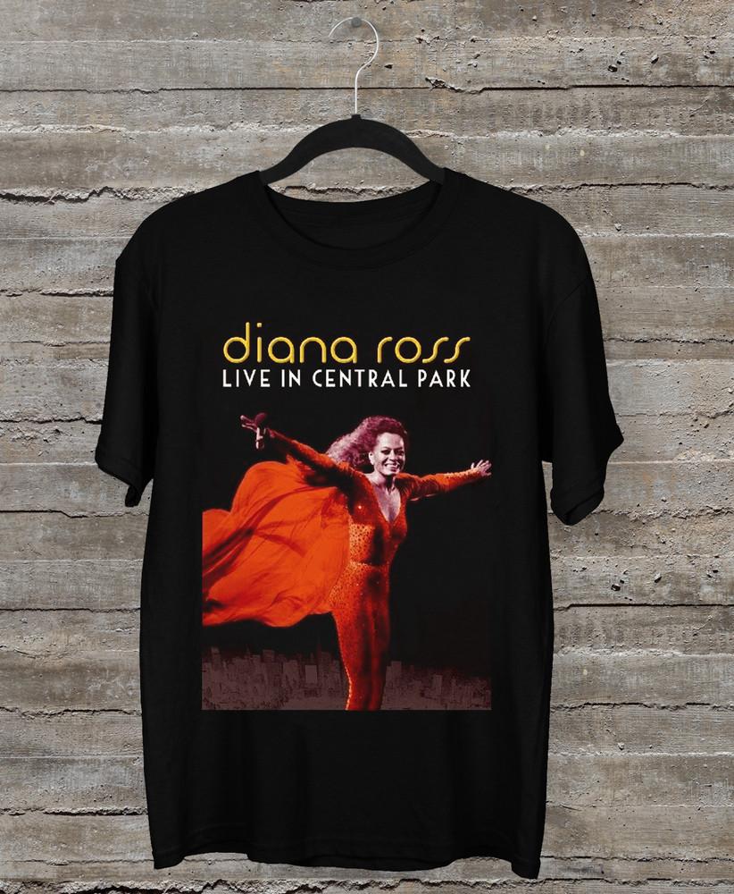 NEW Diana Ross Live In Central Park Black All Size Unisex Shirt Unisex T-Shirt XXXXL